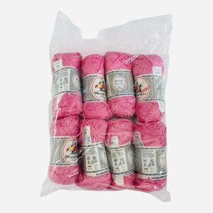 Lot of 8 (400 gr) Vintage Mayflower Bright Pink 100% Cotton Knitting Yarn NWT